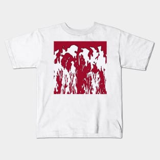 Red and White Coral Abstract Kids T-Shirt